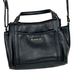 Koltov Purse Black Crossbody Tote Faux-Leather